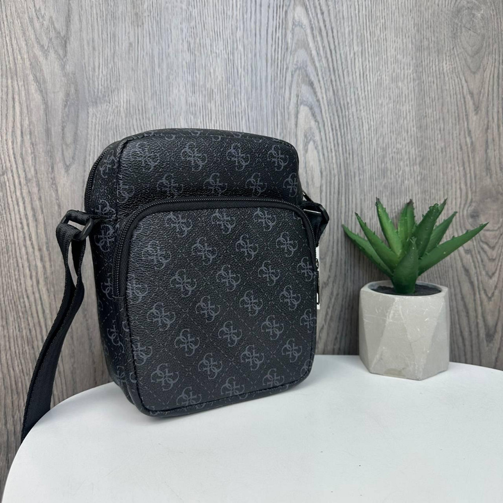 Модна чоловіча сумка планшетка на плече стиль Guess, сумка-планшет Гесс чорна для чоловіків ( 21067 ) Харьков - изображение 5