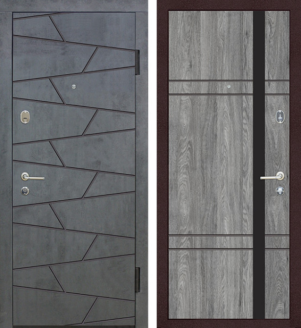Двери входные Riccardi Стандарт 5-С Бетон темный/дуб юджин BG Киев - изображение 1