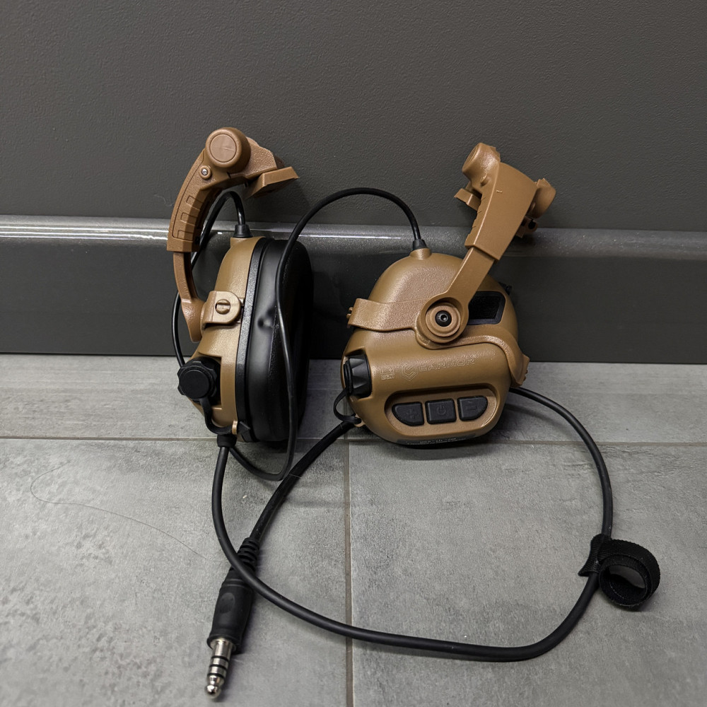 Наушники тактические Earmor M32X MOD4, активные, с креплением на шлем и оголовьем, цвет Койот (коричневый) Solmir Киев - изображение 3