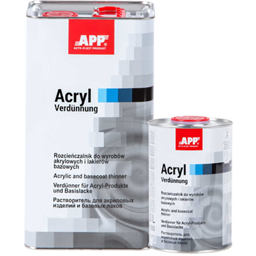 Розчинник (повільний) для акрилових продуктів та базовий (для металіків) "Acryl Verdunnung" 1л APP, 030101 Вінниця - фото 1