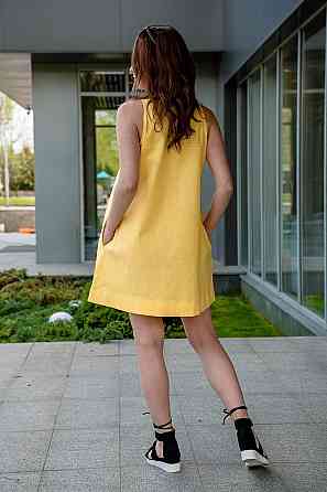 Сарафан жіночий, літній, лимонний, льон, топ Крохатушка одяг Київ