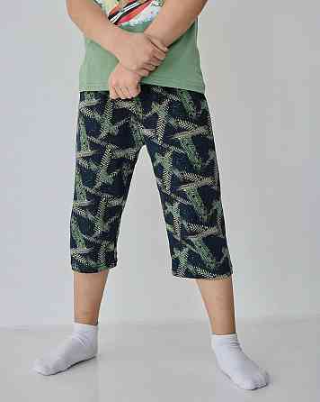 Подростковый комплект с шортами на мальчика Tom John - Мишка на серфе - Family look папа/сын 89900 10-11, Хаки Киев