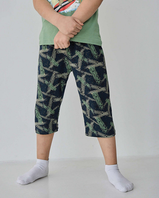 Подростковый комплект с шортами на мальчика Tom John - Мишка на серфе - Family look папа/сын 89900 10-11, Хаки Киев - изображение 4