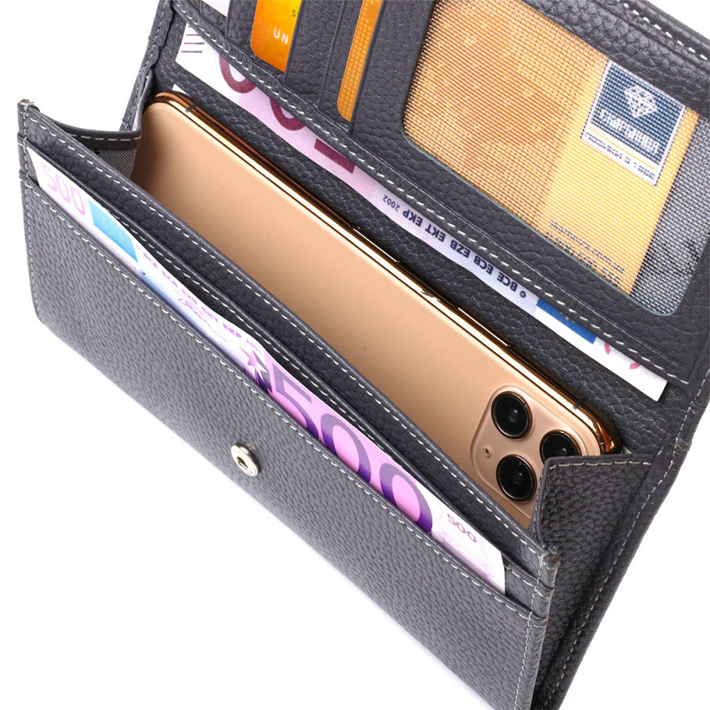 Місткий гаманець для жінок з натуральної шкіри CANPELLINI 21821 Сірий Київ - фото 5