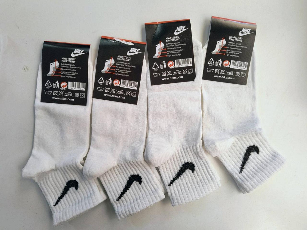 Детские качественные хлопковые носки Белого цвета средней высоти в наборе 3 штук Nike. Размер 30-35 Киев - изображение 4