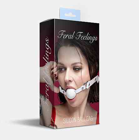 Кляп силіконовий Feral Feelings Silicon Ball Gag White/White, білий ремінець, біла кулька Sex Aura Київ