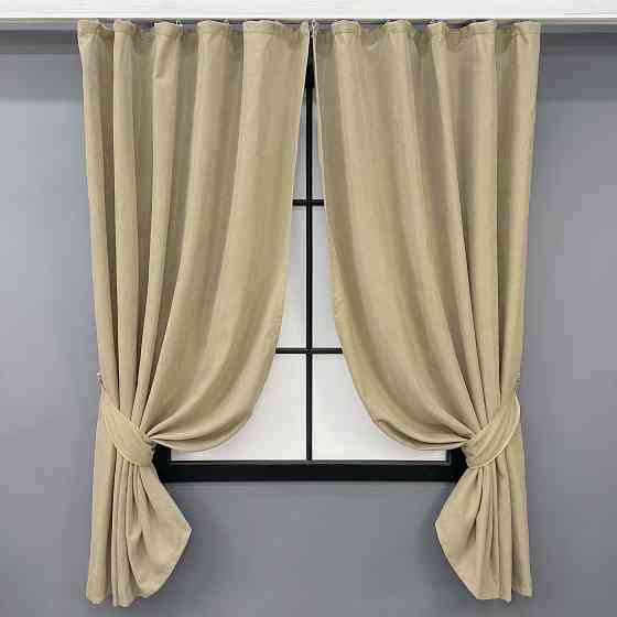 Комплект коротких штор VR-Textil Микровелюр Petek YL № 1801ш Кремовый 130х170 см 2 шт (35-0383) Киев