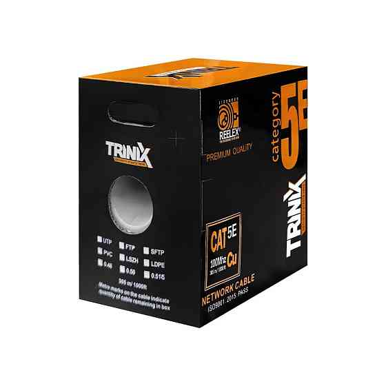 Кабель вита пара UTP CAT5E CU 0.51mm PVC Indoor Trinix 305m (33-00047) Киев