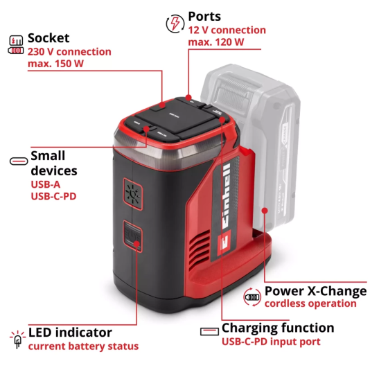Инвертор аккумуляторный Power X-Change Einhell TE-ES 18/150/1 Li-C-Solo (1091310) без аккума Киев