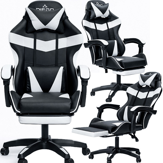 Кресло геймерское DIEGO Phantom RS Black-White Киев - изображение 1