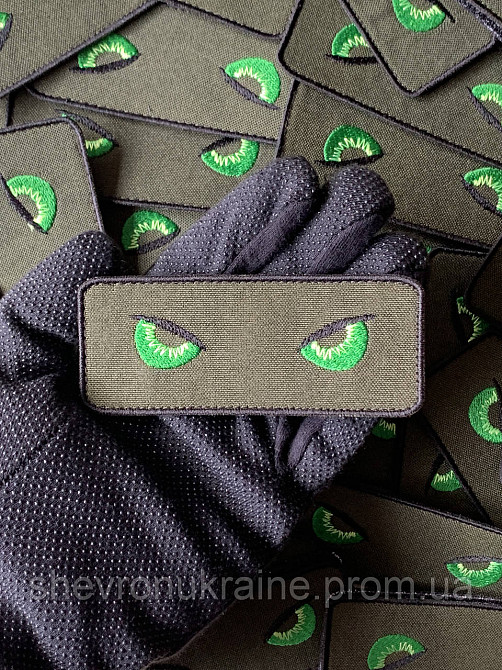 Шеврон ЗЛІ ОЧІ (Форма прямокутна. На липучці) Розмір 4x10см Київ - фото 6