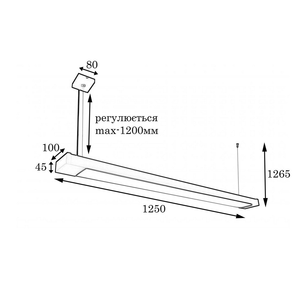 Підвісний лінійний світильник під лампу Т8 led 2-1200 Київ - фото 7
