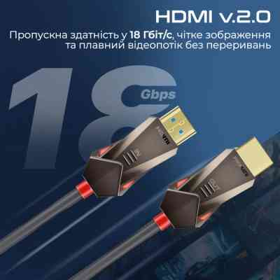 Кабель мультимедийный HDMI to HDMI 15.0m v.2.0 prolink4k60-15m Promate (prolink4k60-15m) Винница
