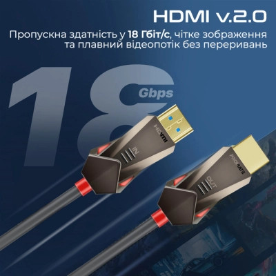 Кабель мультимедийный HDMI to HDMI 15.0m v.2.0 prolink4k60-15m Promate (prolink4k60-15m) Винница - изображение 4