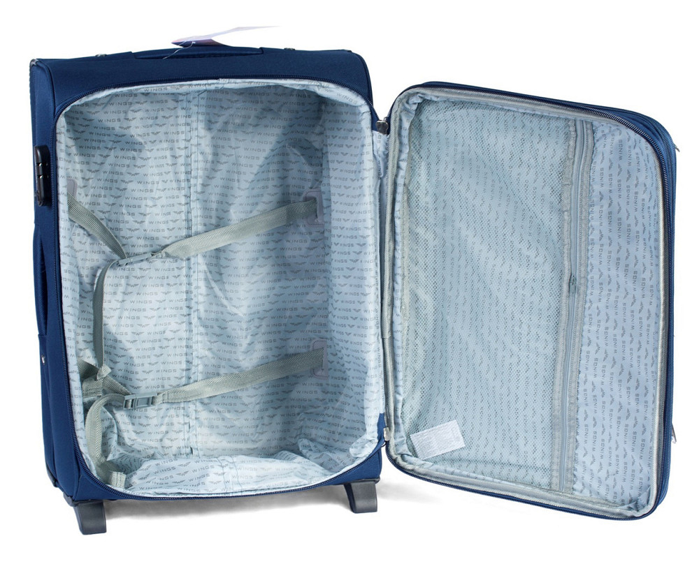 Валіза тканинна WINGS 1701 мала 55 см 2 колеса синя Київ - фото 6