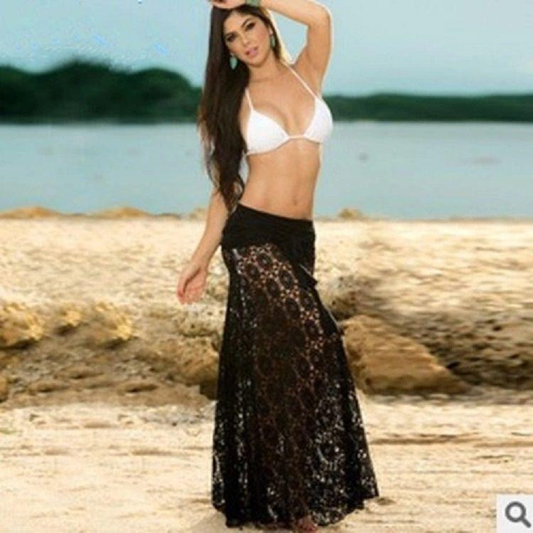 Пляжная юбка в пол кружевная универсальный черный Киев - изображение 1