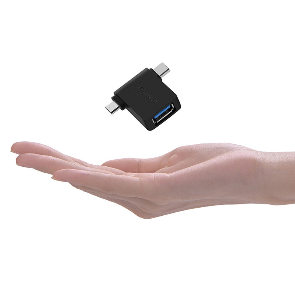 2 в 1 OTG адаптер Ugreen Micro USB + USB-C к USB3.0 30453 (Черный) Николаев - изображение 4