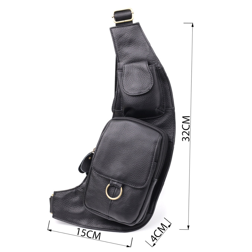 Сумка через плечо из натуральной кожи Vintage 22958 Черный Киев - изображение 3