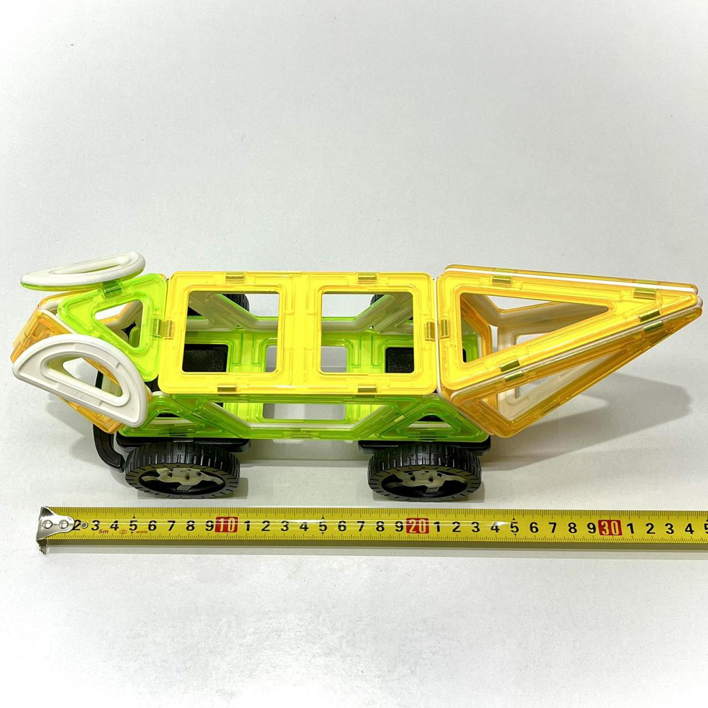 Конструктор магнітний Limo Toy Транспорт 56 деталей Зелено-жовтий (KB 1012) Чернигов - изображение 7