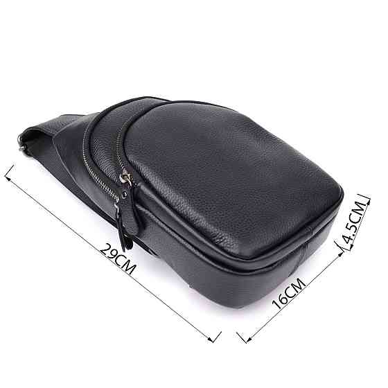 Мужская сумка через плечо из натуральной кожи Vintage 23032 Черный Киев