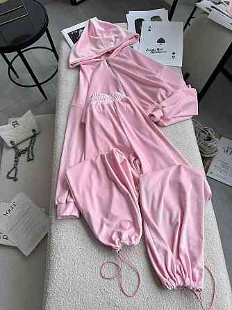 Женский стильный прогулочный костюм двойка: кофта и штаны в спортивном стиле велюр Барби, 46/48 Одесса