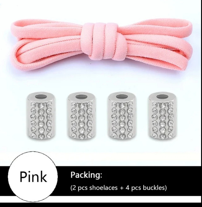 Шнурки еластичні без зав'язок з металевою застібкою зі стразами Сміла - фото 1