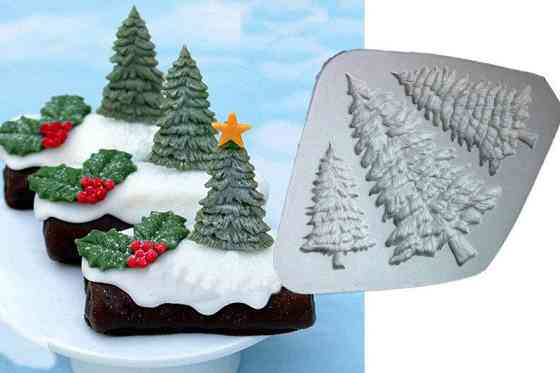 Молд силиконовый Елка 121 на 88 мм серый Киев