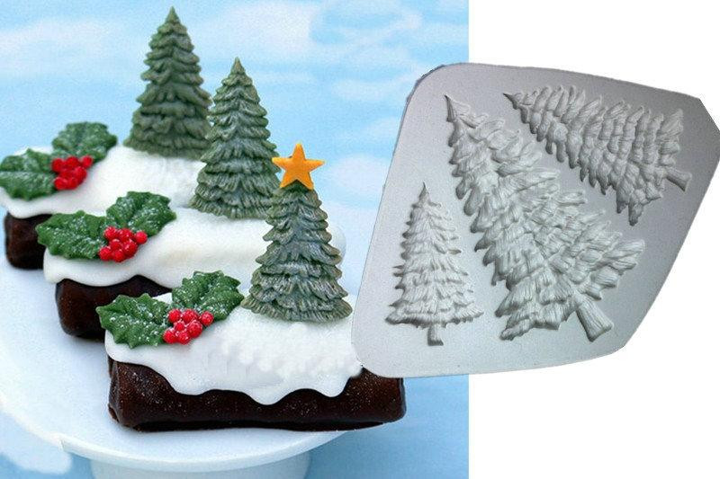 Молд силиконовый Елка 121 на 88 мм серый Киев - изображение 5