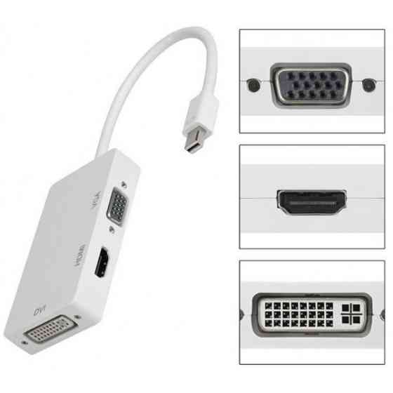 Перехідник mini DisplayPort M --> HDMI/VGA/DVI (24+5), FHD 1080p (S0713) Киев