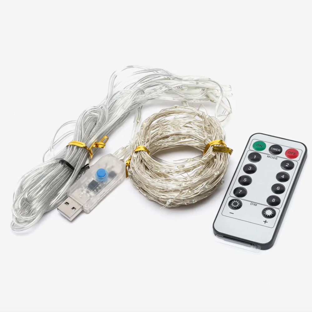 Гірлянда Штора Водоспад,від USB,3x2м,з пультом,Біле світло SBR Київ - фото 3