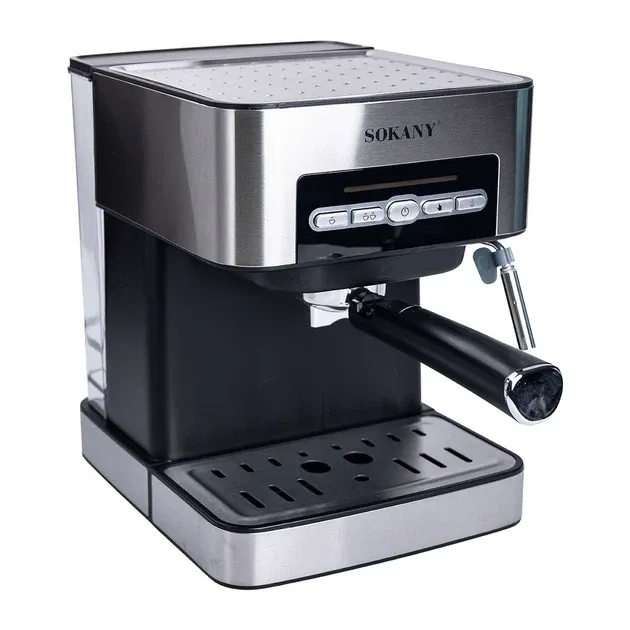 Рожковая кофеварка эспрессо Sokany SK-6862 850 Вт: кофемашина с капучинатором, 1.6 л, бойлер, двойной фильтр Одесса - изображение 2