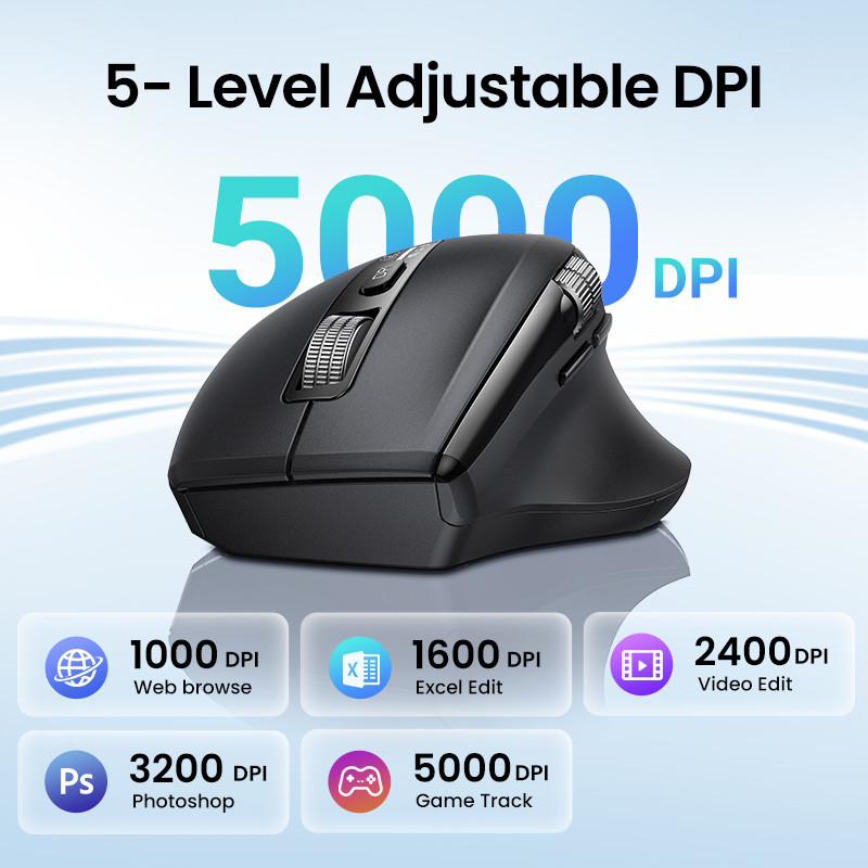 Маніпулятор миша бездротова UGREEN M751 Multi-mode Wireless Mouse Black Одеса - фото 7