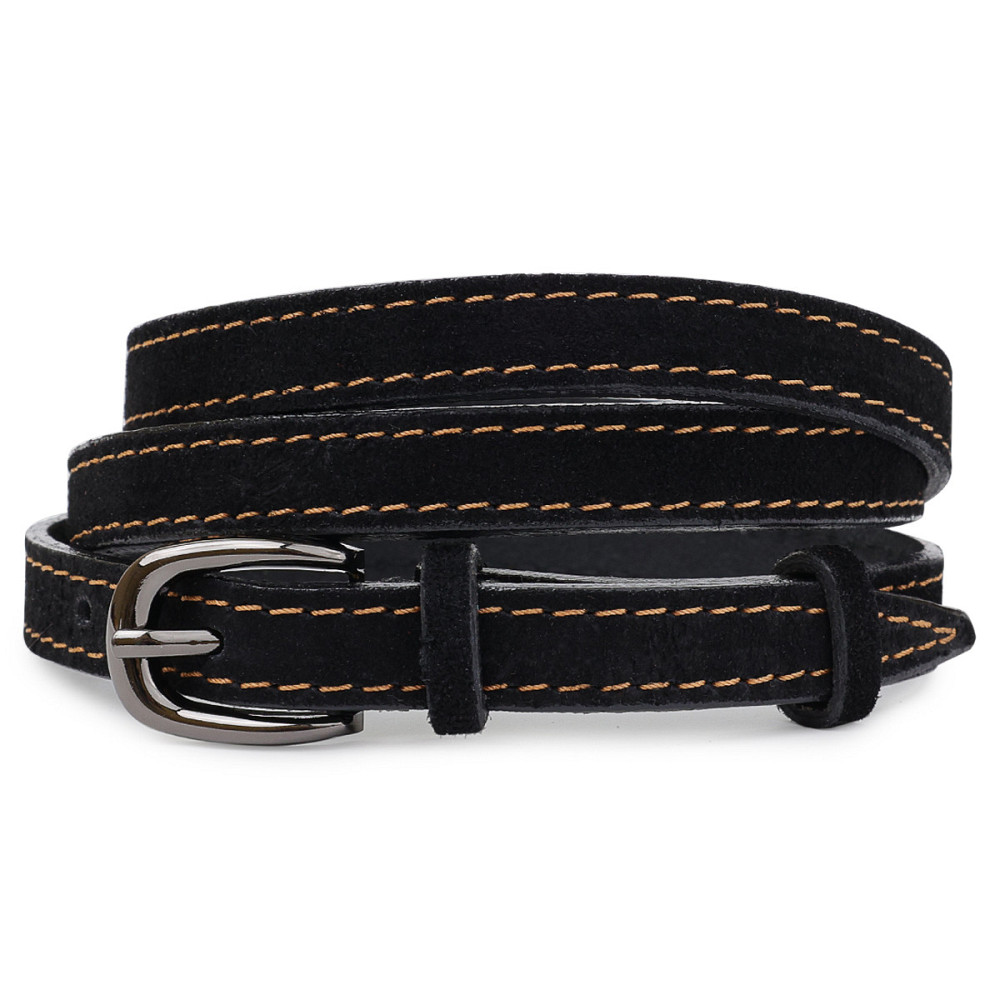 Замшевый женский ремень Vintage 20764 Черный Киев - изображение 1