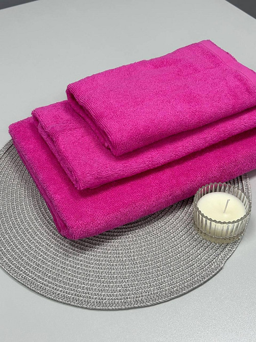 Полотенце однотонное Ideal Textile 70х140 см 400 г/м2 (56860923) Рожевий 1 шт Черновцы - изображение 6