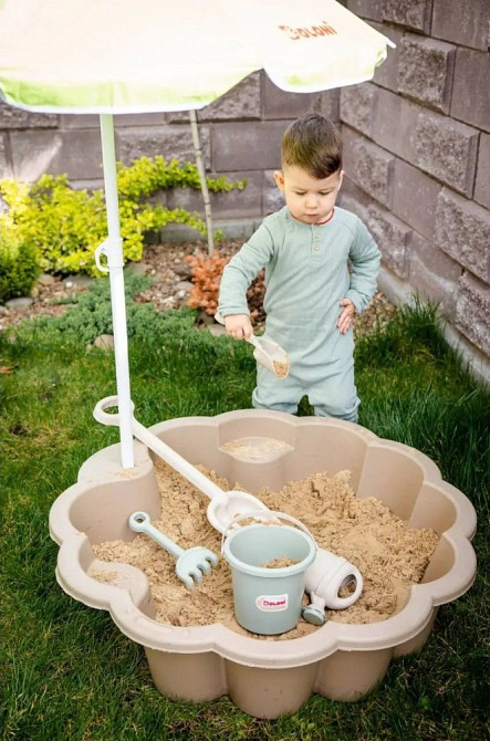 ЭКО НОВИНКА детская песочница бассейн в форме цветка с зонтиком DOLONI 01235/01eco Киев - изображение 7