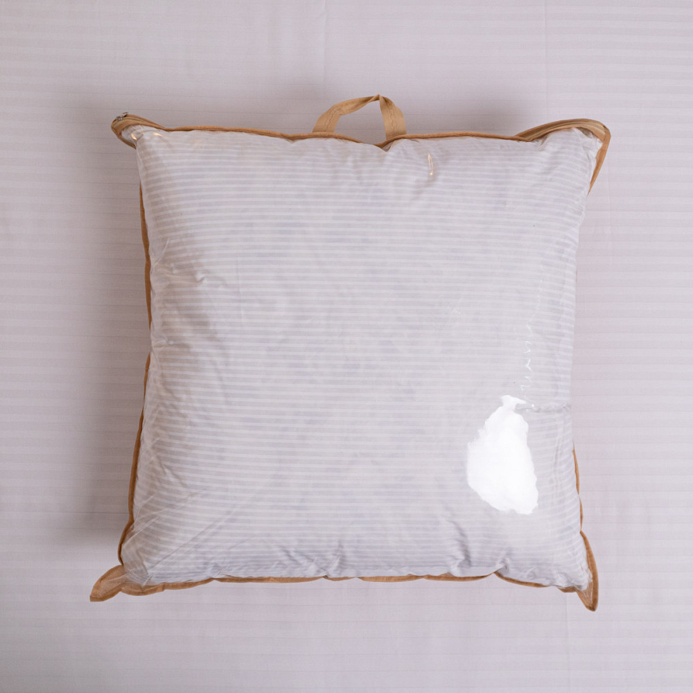 Подушка зі штучного лебединого пуху YouStar Тік смужка - пружна 50x50 см (Білий) з сумкою-чохлом Суми - фото 6