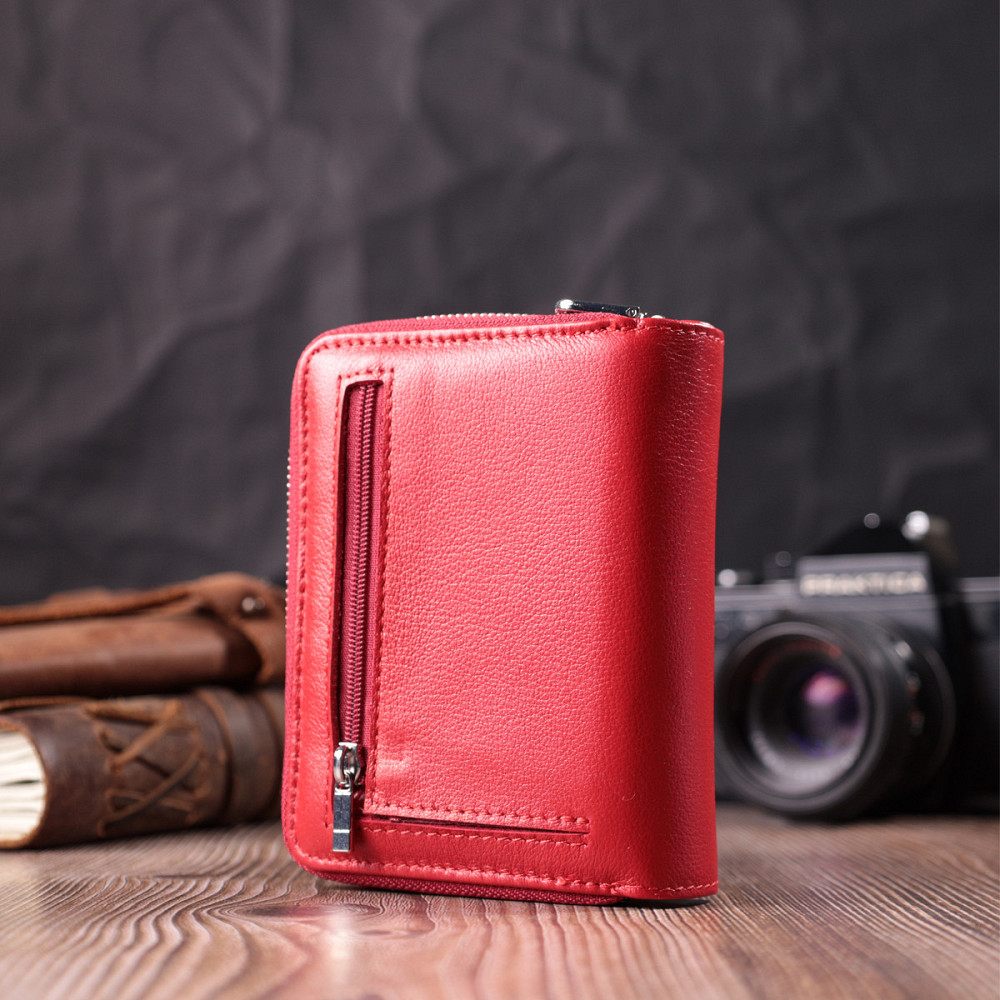Кошелек для женщин яркого цвета из натуральной кожи Красный (ST Leather) Киев - изображение 3