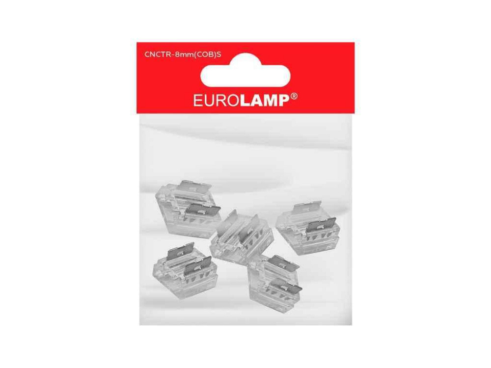 Конектор прямий для LED стрічки COB 8мм IP20, 0-36V, 5A набір 5шт ТМ EUROLAMP Київ - фото 1