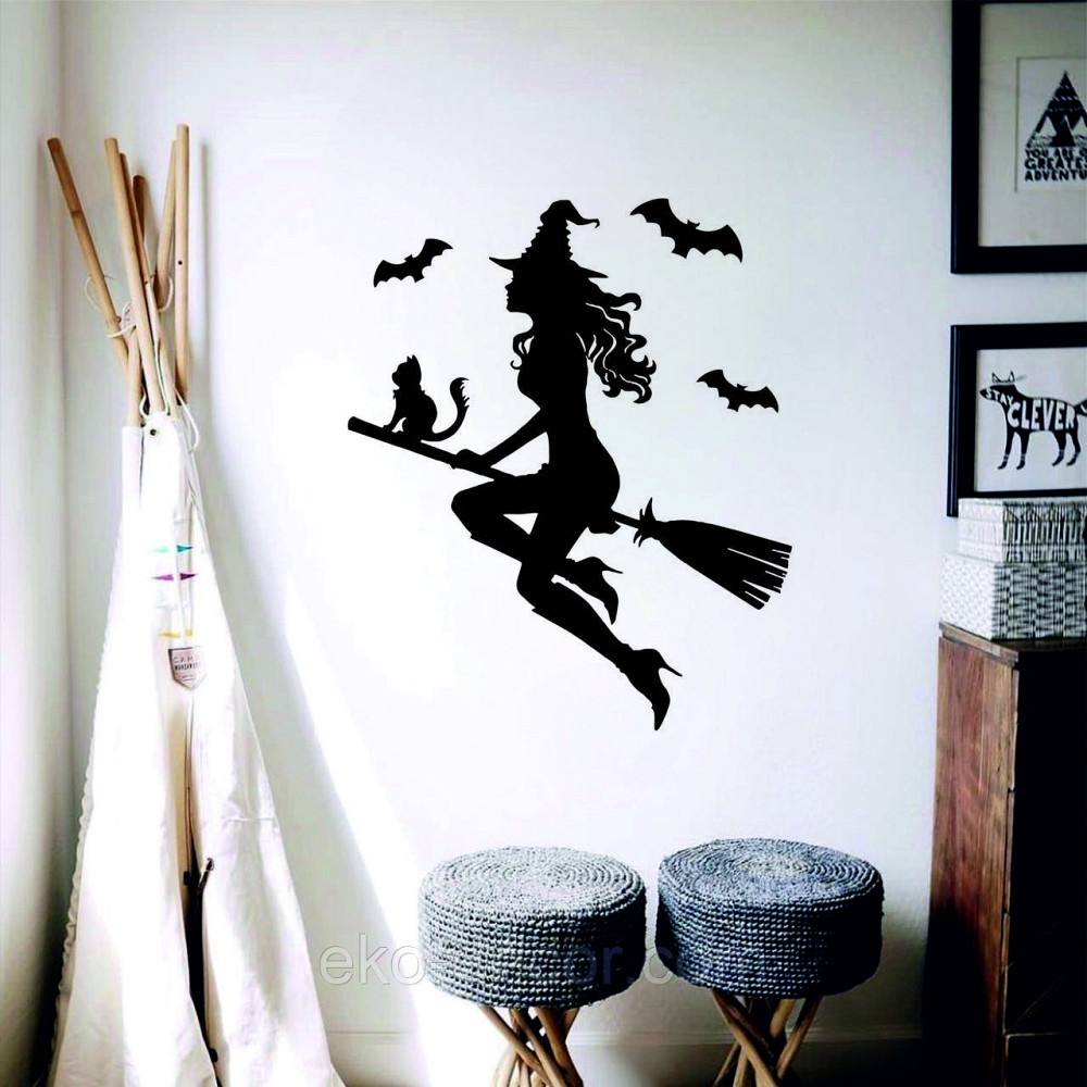 Декоративное настенное Панно «Ведьма», Декор на стену 70*58 см, Черный Киев - изображение 5