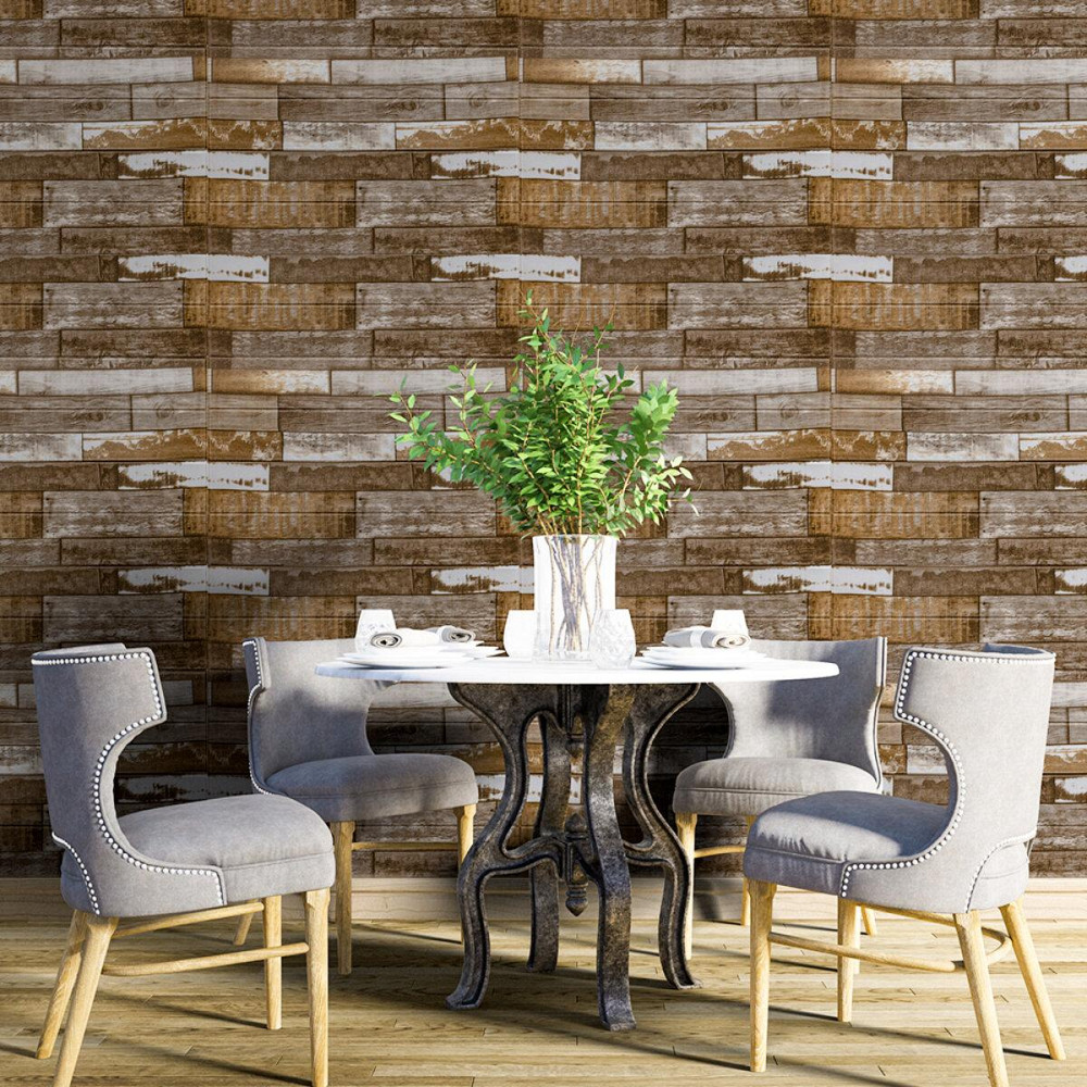 Самоклеюча декоративна 3D панель 700x700x5мм Коричневе дерево (049) SW-00000152 Дніпро - фото 10