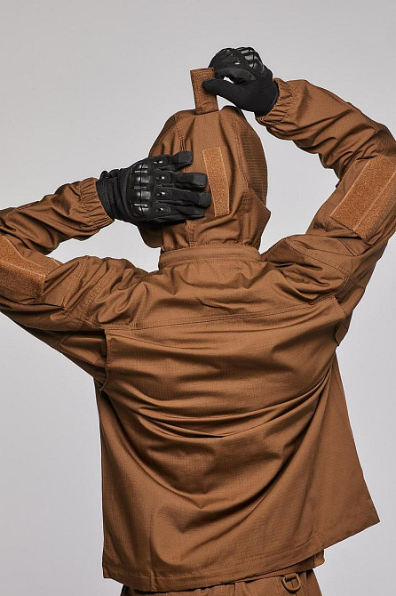 Тактическая летняя куртка койот с капюшоном , мужская военная куртка рип стоп лето легкая штурмовая Львов - изображение 6