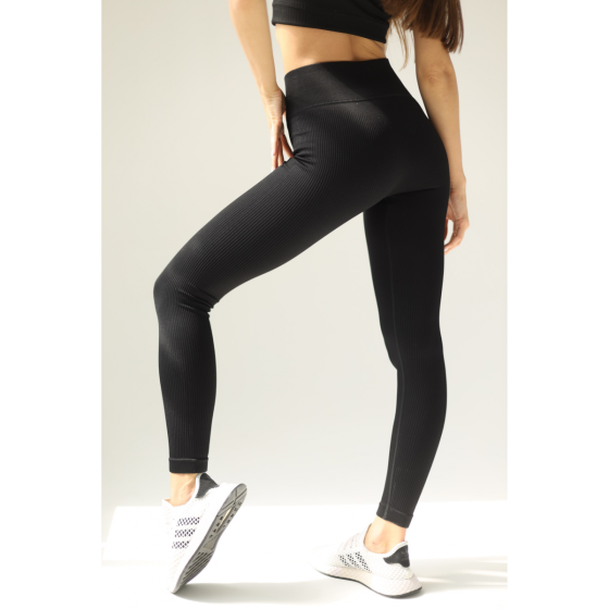 Трикотажні лосини в рубчик Desire 46, Чорний Київ