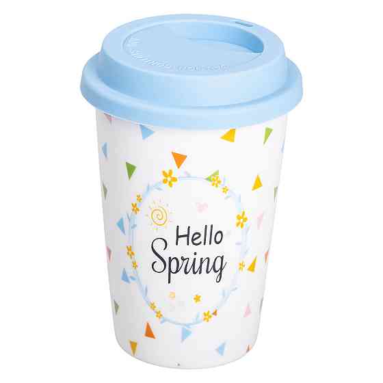 порцелянаовий стакан із силіконовою кришкою та отвором для трубочки 420 мл RX-N240546HS Коломия