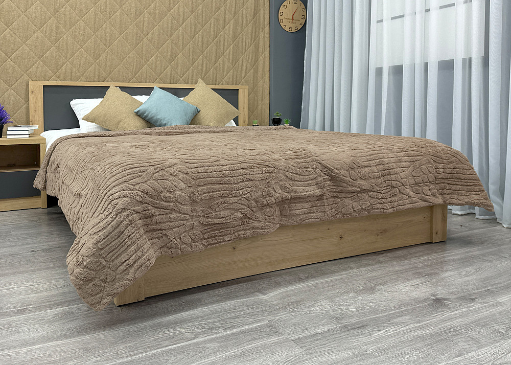 Плед 200х230 см (+-10см) на овчині "Косичка" колір мокко (87-304) Київ - фото 4