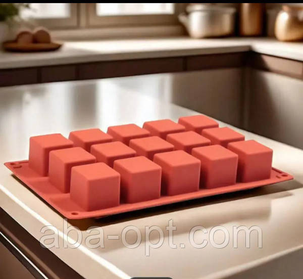 Форма силиконовая на 15 изделий 28 х 16 см. Кубик ( шт ).Aba-Opt Одесса - изображение 1