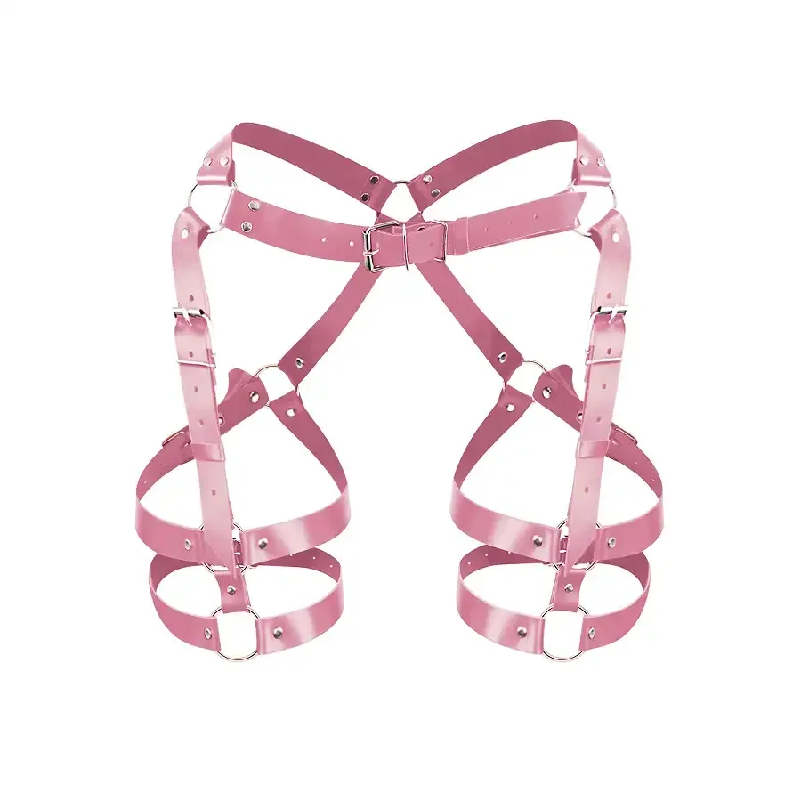 Гартери Art of Sex Claire, натуральна шкіра, розмір XS-M, колір рожевий Львів - фото 3