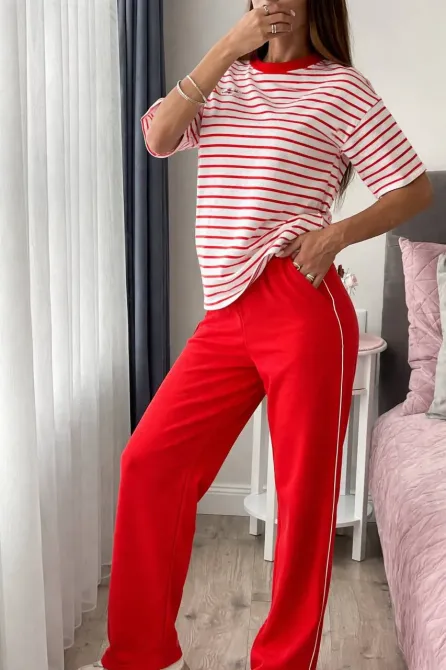 Женский хлопковый комплект (футболка + брюки) повседневная комфортная базовая одежда Одесса - изображение 17