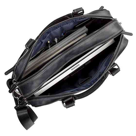 Сумка чоловіча SHVIGEL 11117 шкіряна Чорна Київ