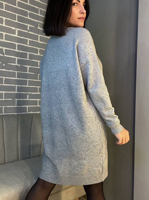 Платье женское LES ETOILES CLAIRES 8198 свитер оверсайз с карманами средняя длина one size, серый, one size Киев - изображение 15