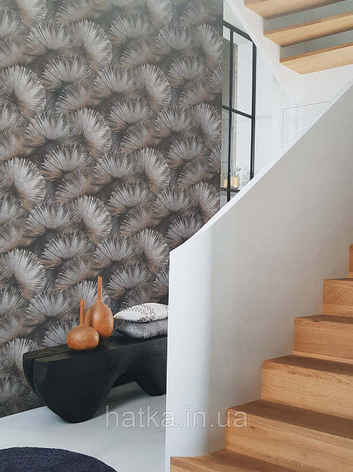 Обои виниловые на флизелиновой основе Rasch Incanto 1.06х10 абстракция фейерверк черные золото с серебром 3д Киев - изображение 1